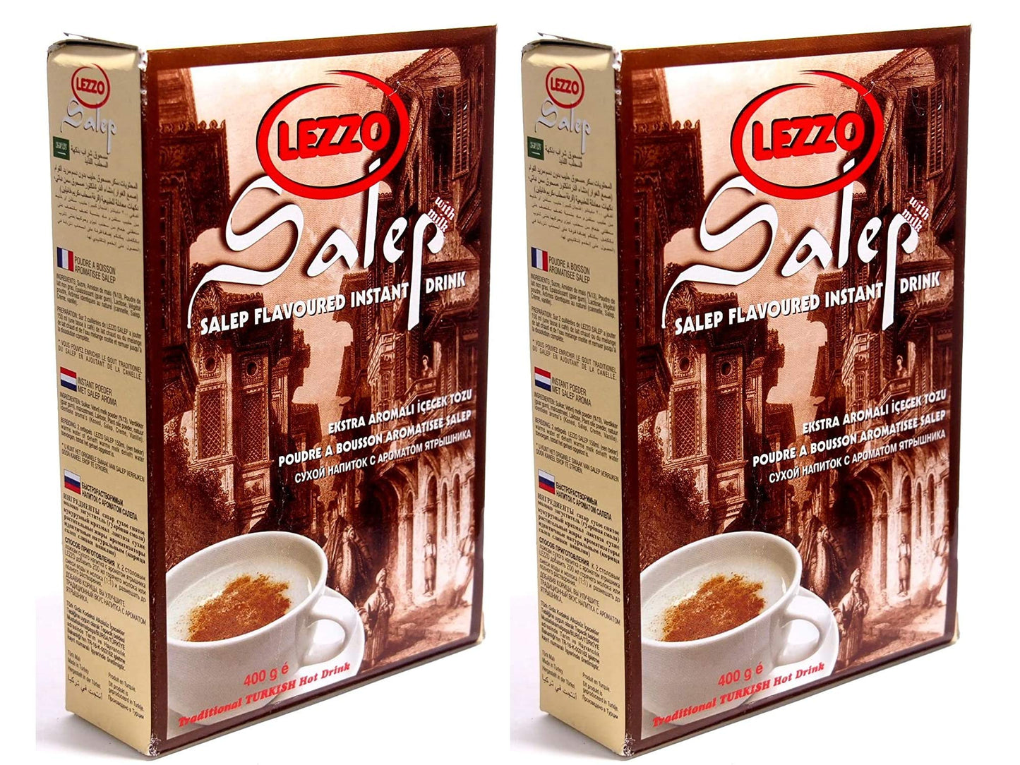 Lezzo Salep, Turkish Flavored Instant Drink, 2 pack of 200g/7.05oz boxes