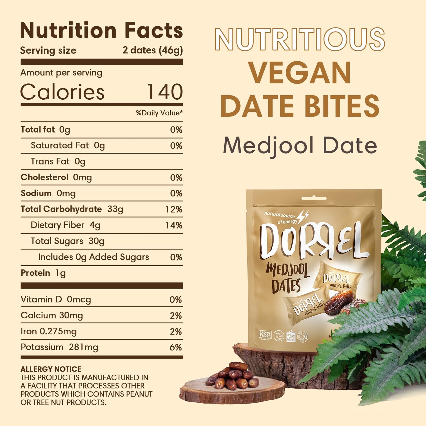 DORREL - Medjool Dates, Individually Wrapped Snacks for High Energy, Nutritious Snack, Delicious, Kosher & Non-GMO Dates Individually Packaged