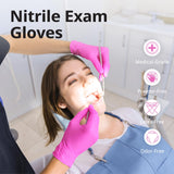 SwiftGrip Pink Gloves Powder-Free Nitrile Gloves, 100ct Box - 3-Mil, Gloves Disposable Latex Free, for Kitchen, Cleaning, Estheticians, Hair Stylist