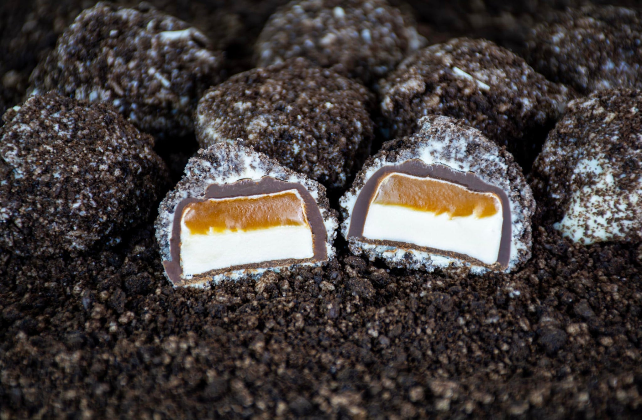 Asher's Chocolate Moon Rocks, Dark Chocolate Mixed with Caramel & Marshmallow, White Confectionery and Cookie Crumbs, Amazing Flavor, Small Batches