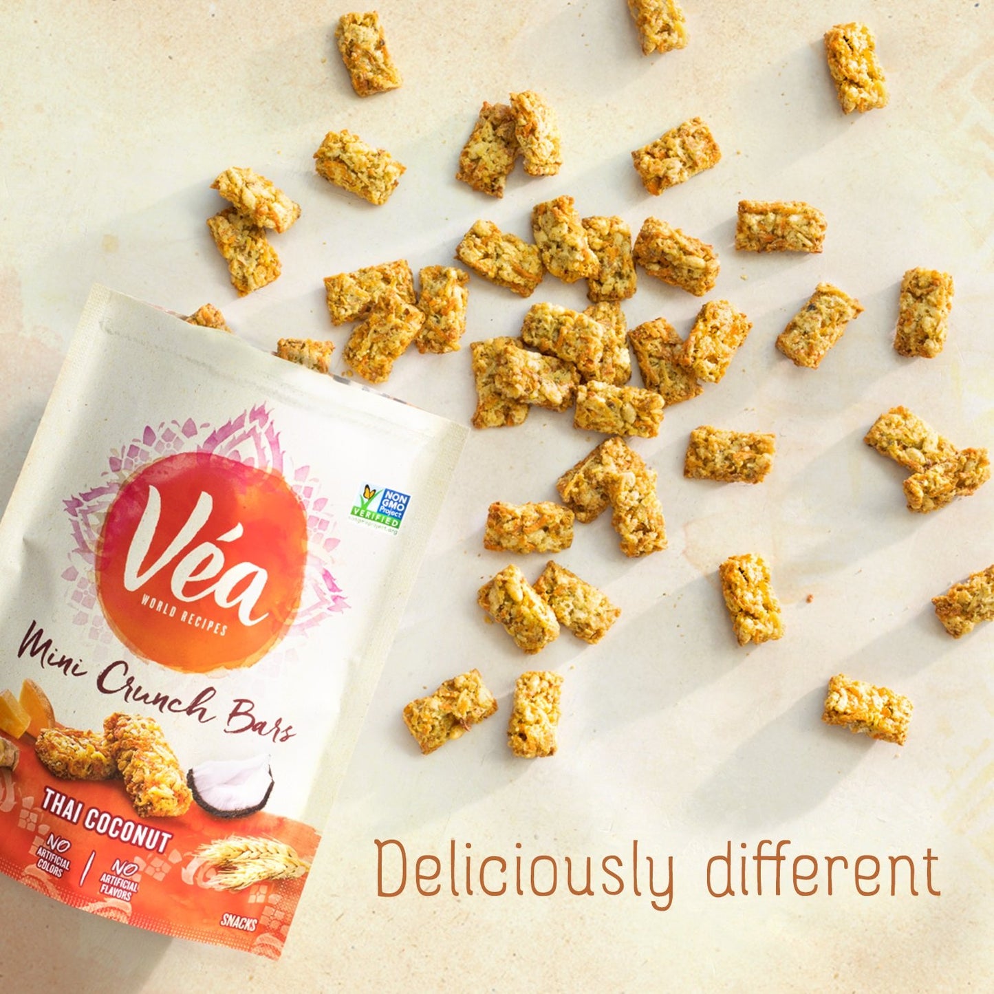 Vea Snacks Mini Crunch Bars, Thai Coconut, 5 Ounce