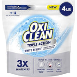 OxiClean Triple Action White Revive Laundry Whitener and Stain Remover Powder, Use with Detergent, Whitens and Brightens Clothes, Removes Tough
