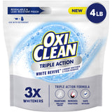 OxiClean Triple Action White Revive Laundry Whitener and Stain Remover Powder, Use with Detergent, Whitens and Brightens Clothes, Removes Tough
