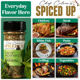 Spiced Up Tuscan Experience Seasonings and Spices for Cooking, Italian Herbs and Spices with Garlic, Fennel & Tomato, Tuscan All Spice Seasoning Dried