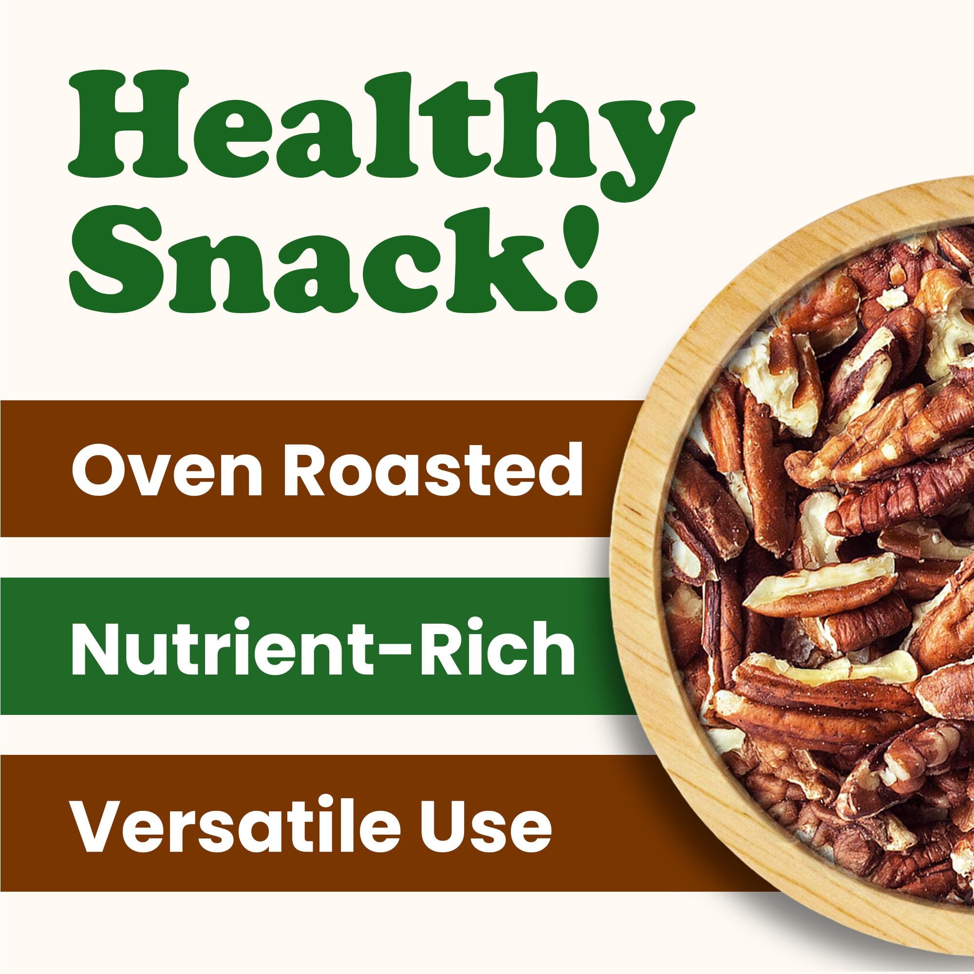 Food to Live Organic Dry Roasted Pecan Pieces, 8 Ounces - Oven Toasted, No Oil Added, Unsalted, Rich in Flavor and Crunch Nuts, Perfect for Cooking