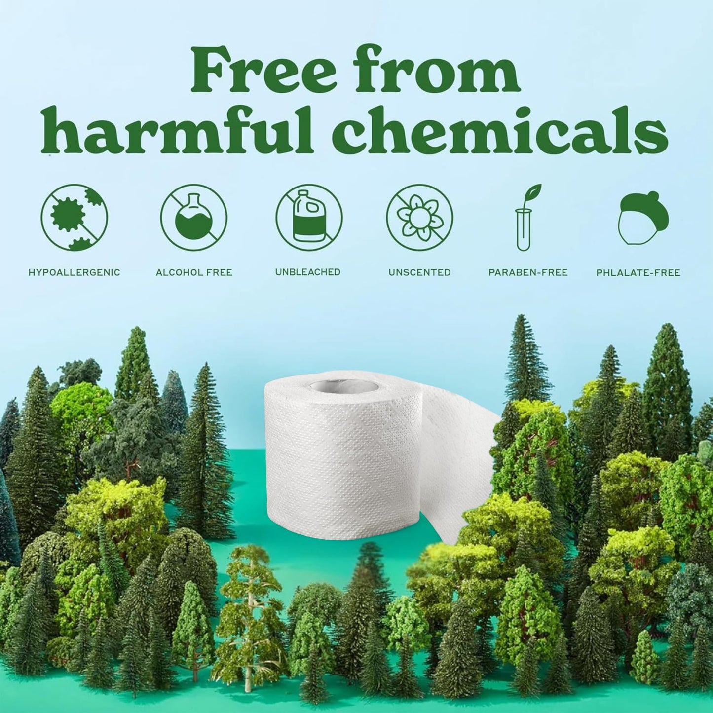 Caboo Tree Free Toilet Paper, Septic Safe Toilet Tissue, Plastic Free, Non Toxic, Chemical Free, 2 Ply Bathroom Toilet Paper | Pack of 12 Double