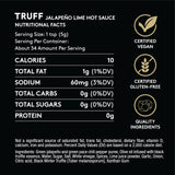 TRUFF Jalapeño Lime Hot Sauce, Gourmet Hot Sauce with Black Winter Truffles, Green Jalapeño Peppers, Black Truffle Oil, Unique Flavor Experience in