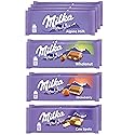 Milka European Chocolate Bars Variety Pack, Alpine Milk Chocolate, Cow Spots, Strawberry & Wholenut Hazelnut, 10 - 3.52 oz Bars