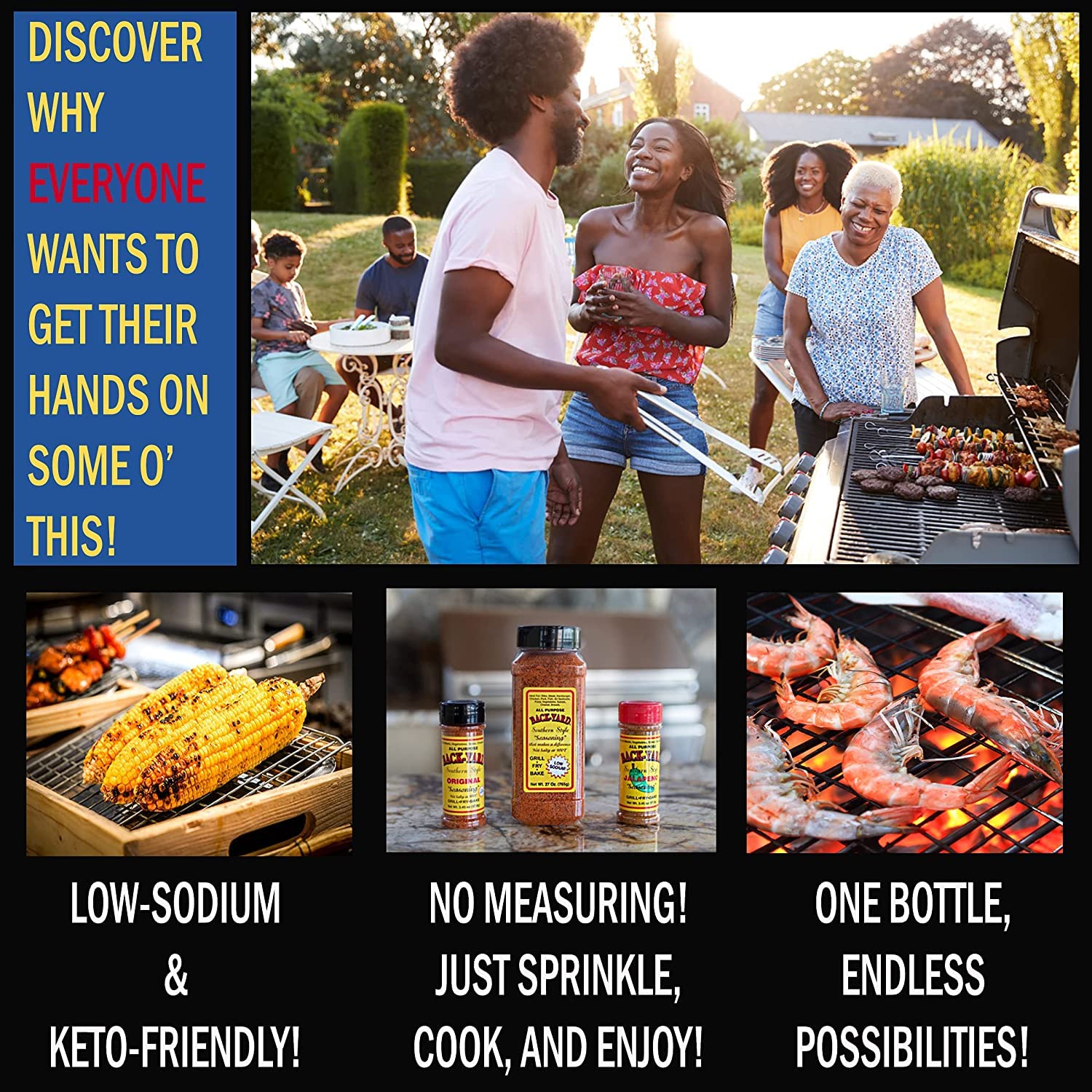 #1 All Purpose Seasoning | BACK-YARD Southern Style Original - 3.45 ounce | Makes Mouth-Watering Food | The Perfect Steak Seasoning, Poultry