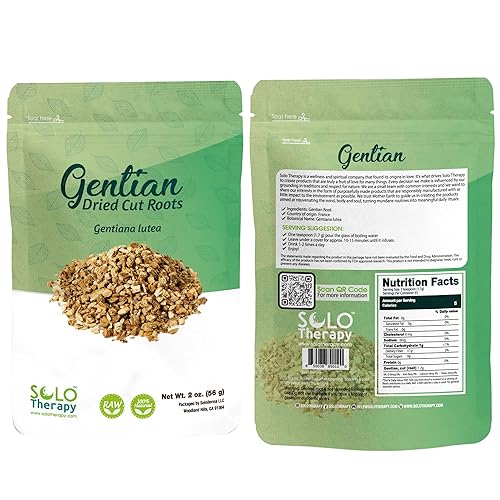 Gentian Root 2 oz, Gentiana Lutea, Resealable Bag, Gentian Root, Dried Cut Root, Product From France