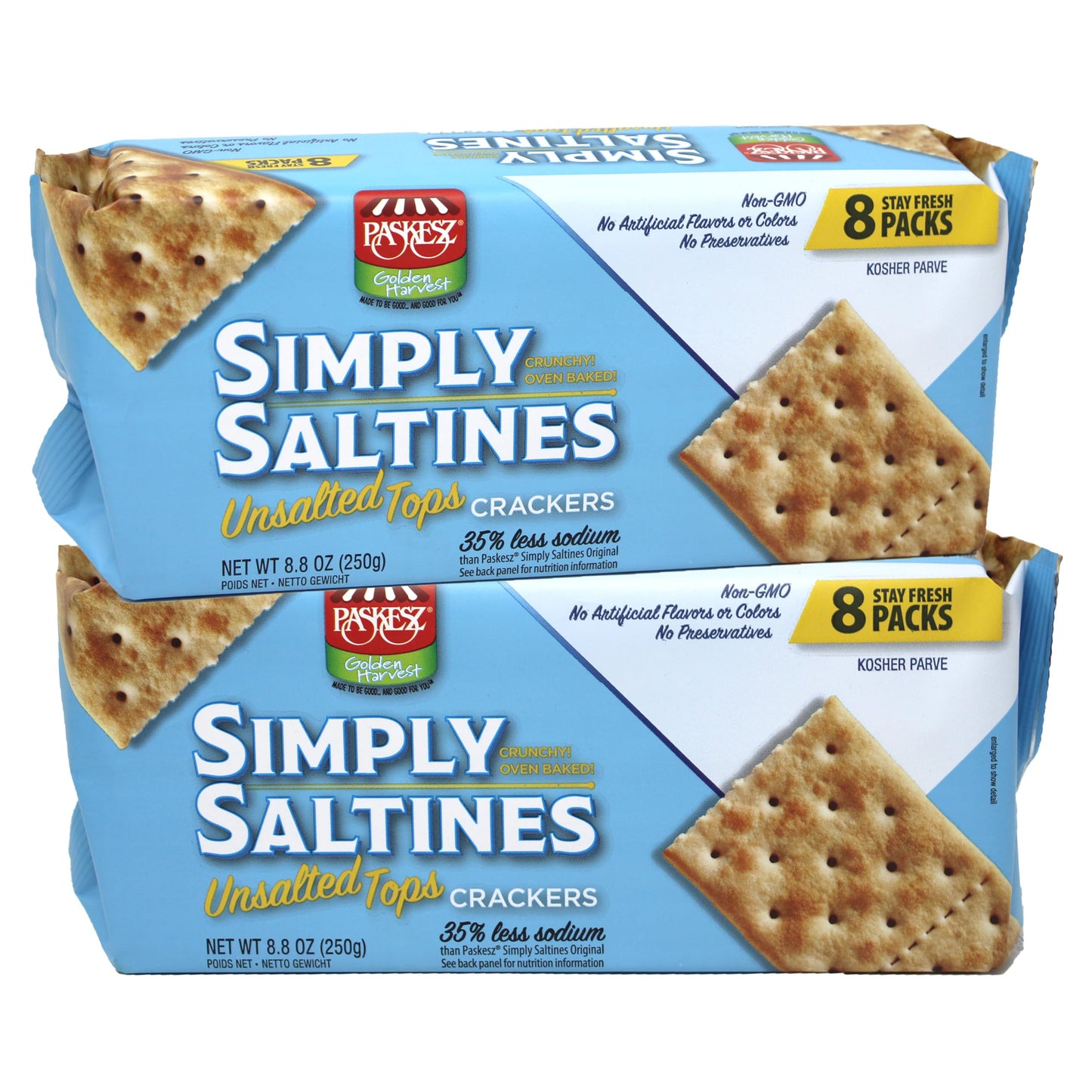 Simply Saltines - Saltine Crackers Individually Wrapped Crackers - Saltine Crackers Unsalted - Light and Crispy Oven-Baked Soup Crackers, Ready