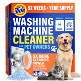 Tide Pet Washing Machine Cleaner 52 Week Supply with Oxi for Front and Top Loader Washer Machines, Deep Cleaning Residue & Odor Eliminator, 12 Month