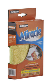 Superio Miracle Microfiber Scrubbing Sponge, Yellow Extra Scrubbing Power Sponge for Kitchen, Sink, Pot, Pan and Dish Washing, Super Absorbent