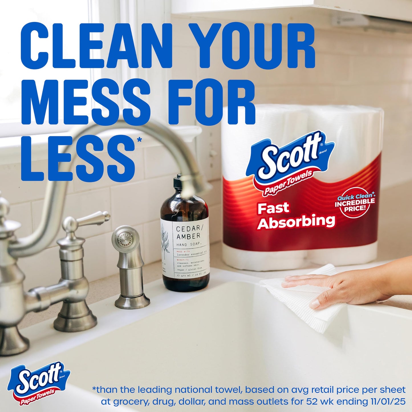 Scott Paper Towels, Task Size, 30 Family Double Rolls (119 Sheets Per Roll)