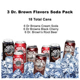 Dr. Browns Soda (18 Pack): 6 Black Cherry, 6 Root Beer, 6 Cream Soda 12oz cans