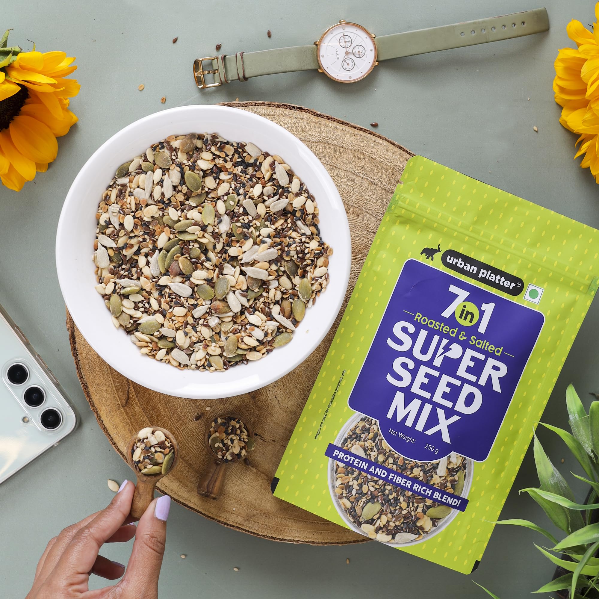 Urban Platter Healthy Bowl Roasted 7-in-1 Seeds 400g