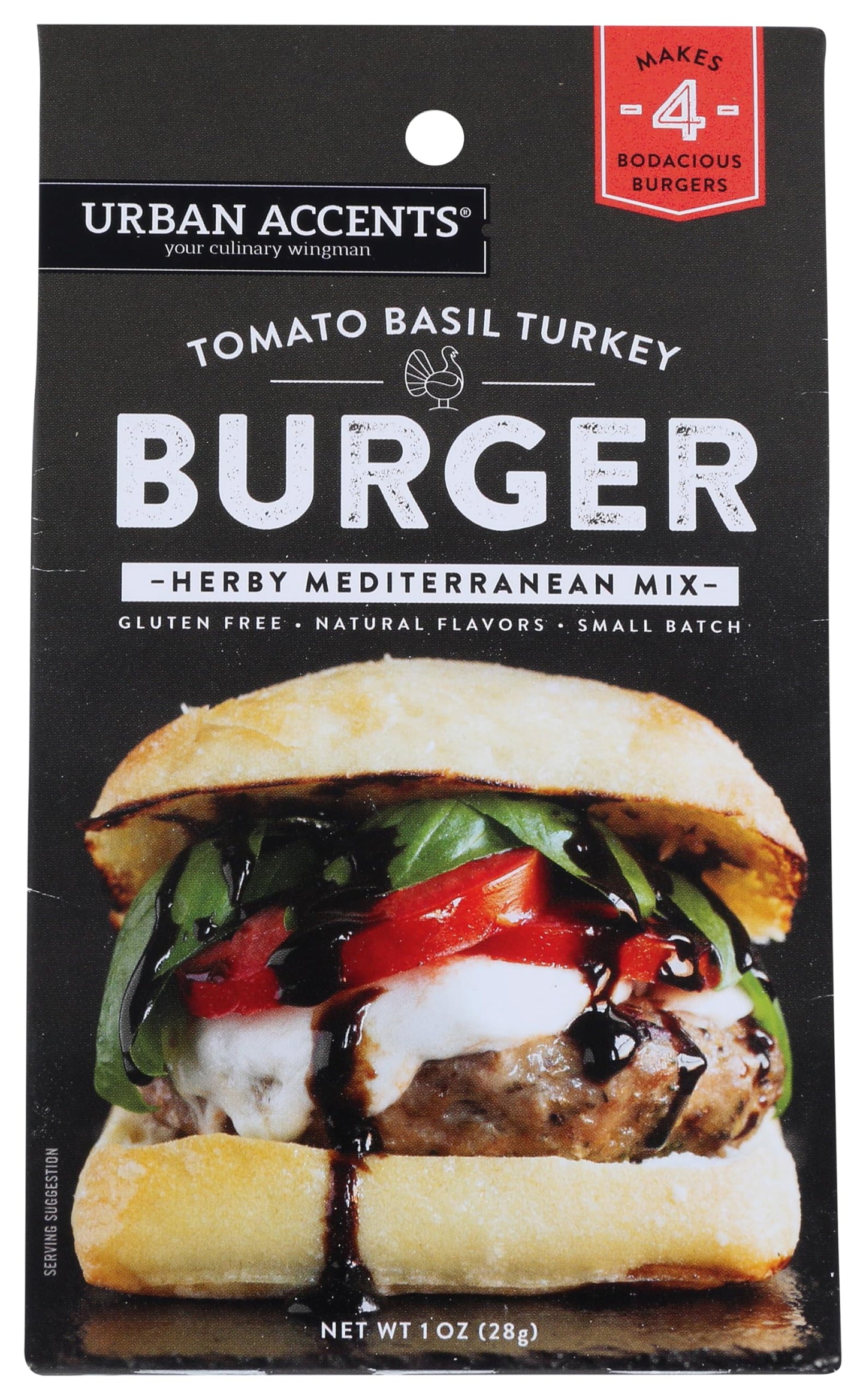Urban Accents Tomato Basil Turkey Burger Herby Mediterranean Mix