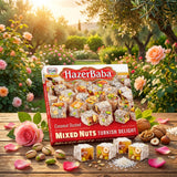 HazerBaba Coconut Dusted Turkish Delight Candy with Nuts, 8.8oz(Pack of 1)