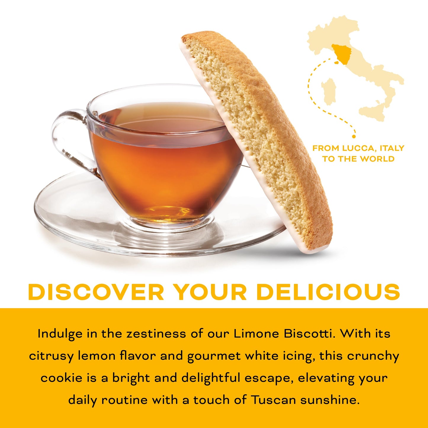 Nonni's Limone Biscotti, Individually Wrapped Italian Lemon Cookie Snacks, 8 Servings (Pack of 1)