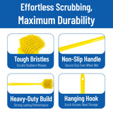 SPARTA 20" Floater Scrub Brush with Long Handle, Oil-Resistant Polyester Bristles, Multiple Trim Angles, Foam-Injected Polymer Block, Commercial