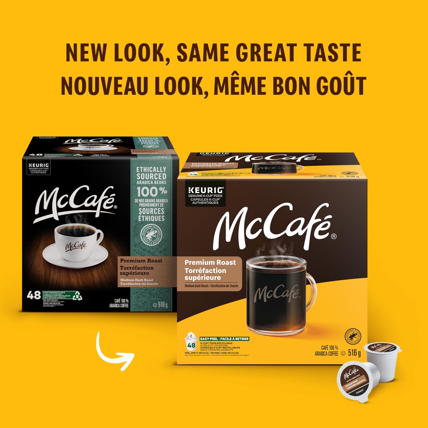 McCafé Premium Medium Dark Roast K-Cup Coffee Pods, 48 Count, Ethically Sourced, For Keurig Coffee Makers