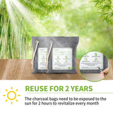 CLEVAST Bamboo Charcoal Air Purifying Bags - (Large, 4×200g), Removes Odors and Moisture, Nature Fresh Air Purifier Bags, Odor Eliminator for Home