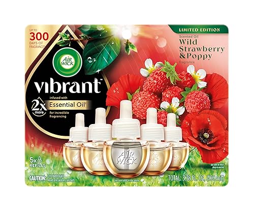 AIR WICK Scented Oil - Vibrant Refill Wild Strawberry & Poppy 5 ct.