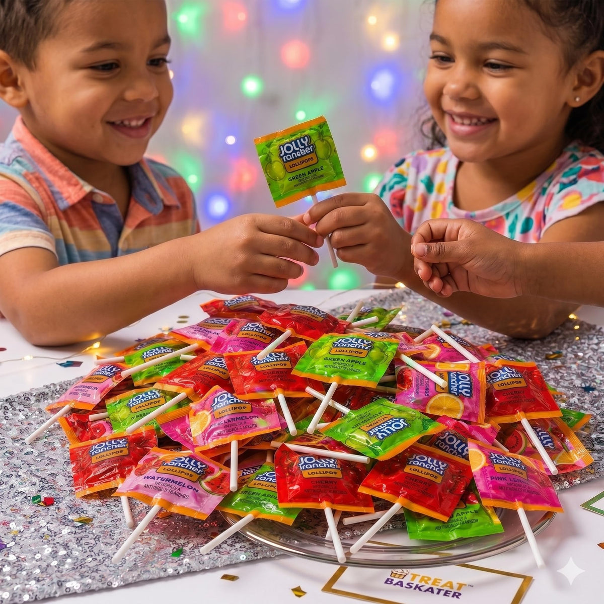 Jolly Ranchar Lollipops Assorted Flavors - Bulk Pack (65 Count) - Individually Wrapped Hard Candy Pops - Cherry, Green Apple, Watermelon & Pink