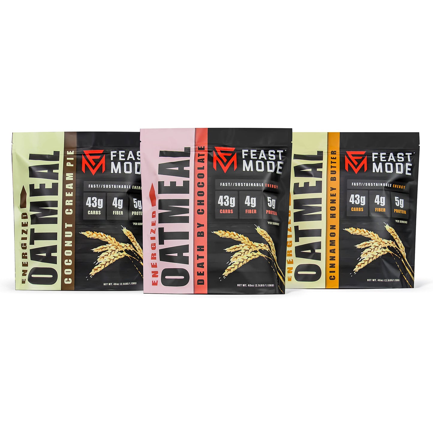 NEW! Energized Oatmeal Cinnamon Honey Butter - Feast Mode Flavors - 40 ounce, 2.5 pounds, 30 servings, breakfast healthy health antioxidants gluten