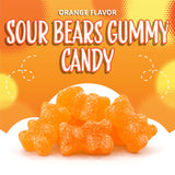 Sour Bears Gummy Candy | 1 Pound Bag | Orange Sour Candy | Vegan Gummies | Gummy Candies for Party Favors, Buffets, and Goodie Bags | Gelatin Free