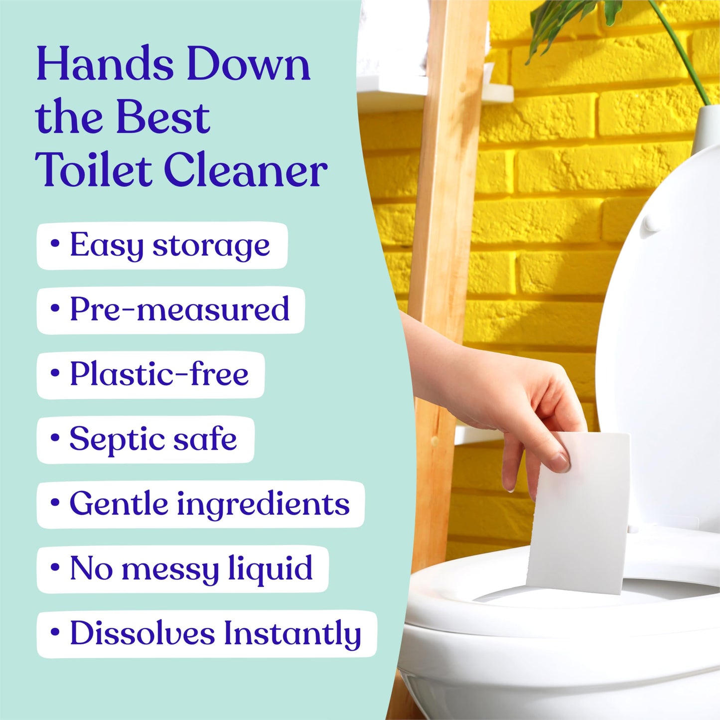 Lazy Coconuts Toilet Bowl Cleaner Strips - 60 Cleans, Plastic-free, Dye-free, With Lemon Essential Oil