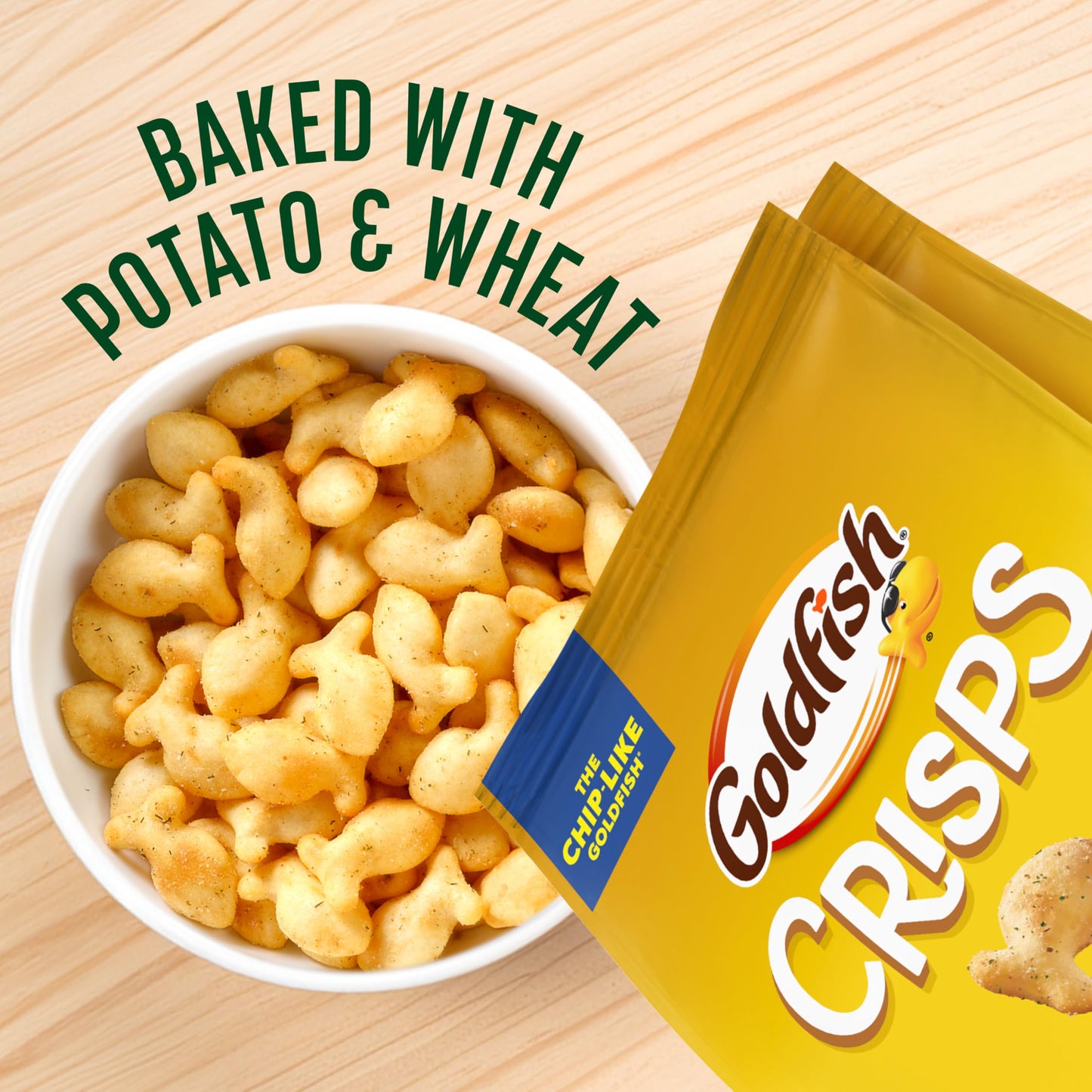 Goldfish Crisps Spicy Dill Pickle Baked Chip Crackers, 4.8 Oz Bag