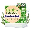 Earth Rescue Laundry Detergent Sheets - Up To 60 Loads (30 Sheets) - Unscented, Hypoallergenic, Concentrated Liquidless Dry Laundry Detergent, Ideal