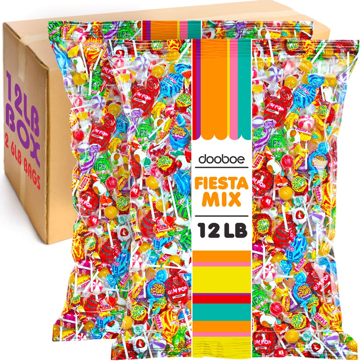 Parade Throws Bulk Candy - 12 LB Bulk Pinata Candy (Over 650 Pieces) - Assorted Lollipops, Gum & Hard Candies - Individually Wrapped Candy, Pinatas