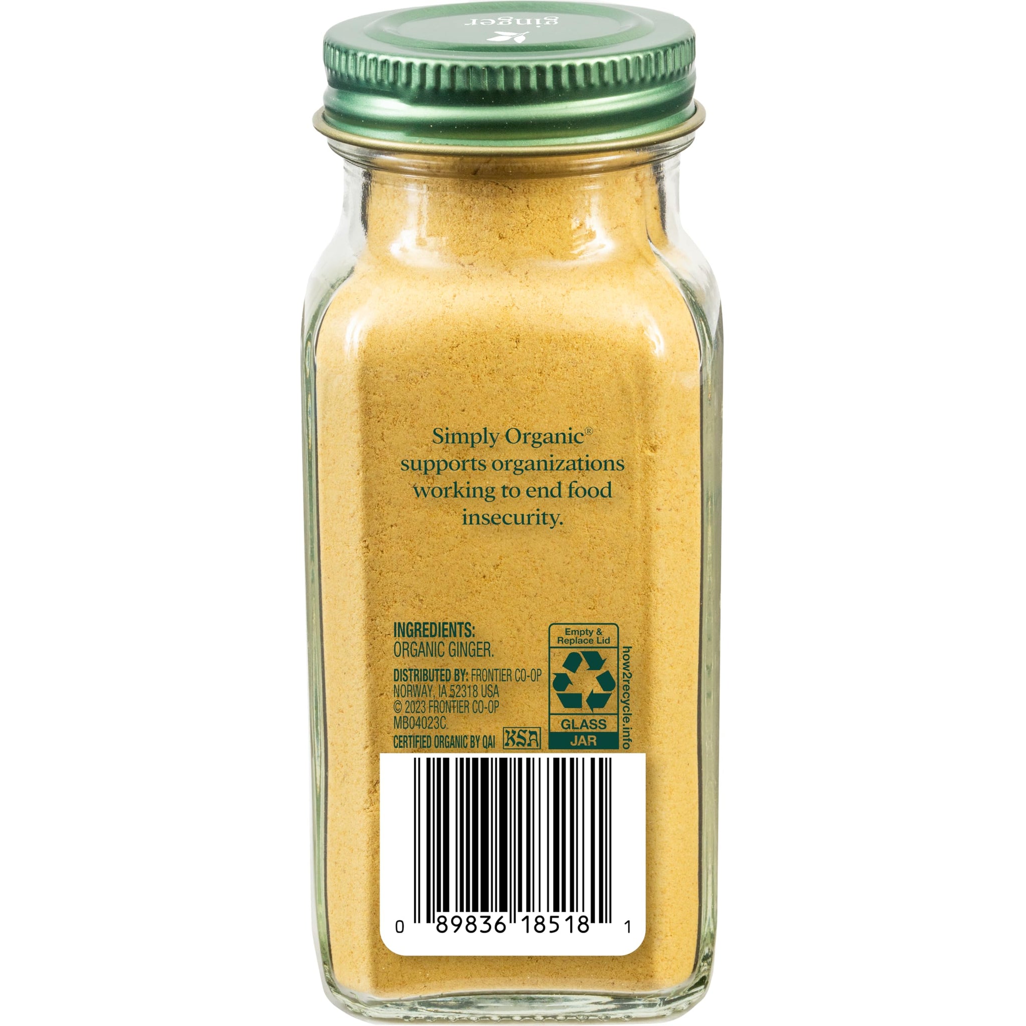 Simply Organic Ground Ginger Root, 1.64 Ounce, Non ETO, Non Irradiated, Non GMO, Complements Both Sweet & Savory Dishes