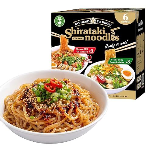 O’scallion Shirataki Noodle | Ready to Eat Shirataki Noodle Kit | Zero Carb Keto Pasta Alternative - Gluten-Free, Non-GMO Shirataki Konjac Noodles