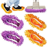 4 Pcs Shoes Cover Dust Duster, Washable Mop Slippers Shoes for Floor Cleaning, Reusable Microfiber Duster Mops for House, Office, Bathroom, Kitchen