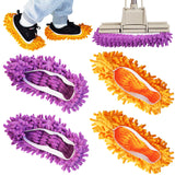 4 Pcs Shoes Cover Dust Duster, Washable Mop Slippers Shoes for Floor Cleaning, Reusable Microfiber Duster Mops for House, Office, Bathroom, Kitchen