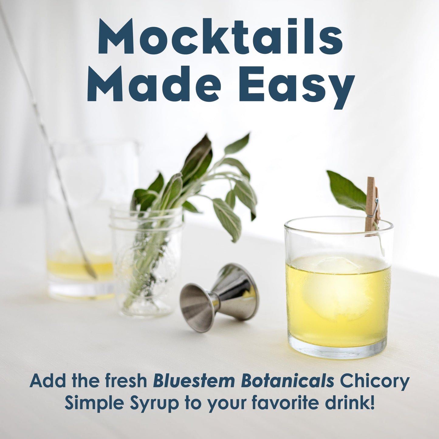 Bluestem Botanicals Organic Chicory Simple Syrup, 8 oz, Cocktail and Mocktail Mixer for Drinks, Non-Alcoholic