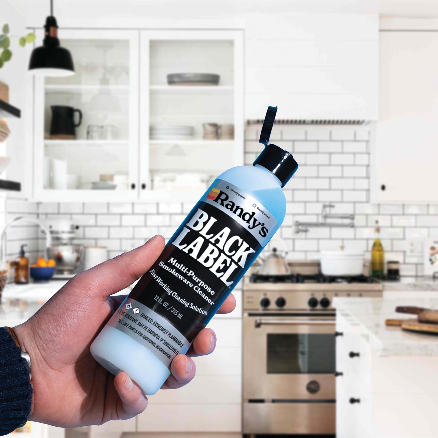 Randy's Black Label Cleaner - (12 fl oz) - Best Multipurpose Surface Cleaning Solution for Glass Tops, Metal and Ceramic Surfaces - Glass Top Cleaner