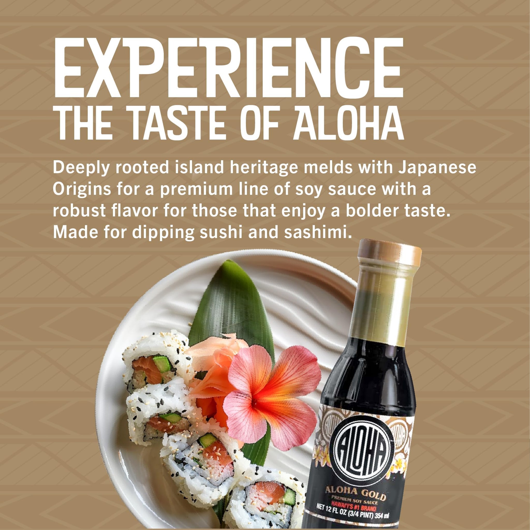 Aloha Shoyu - Gold Premium Soy Sauce - Bold Flavor - Made in Hawaii - 24 oz. Bottle