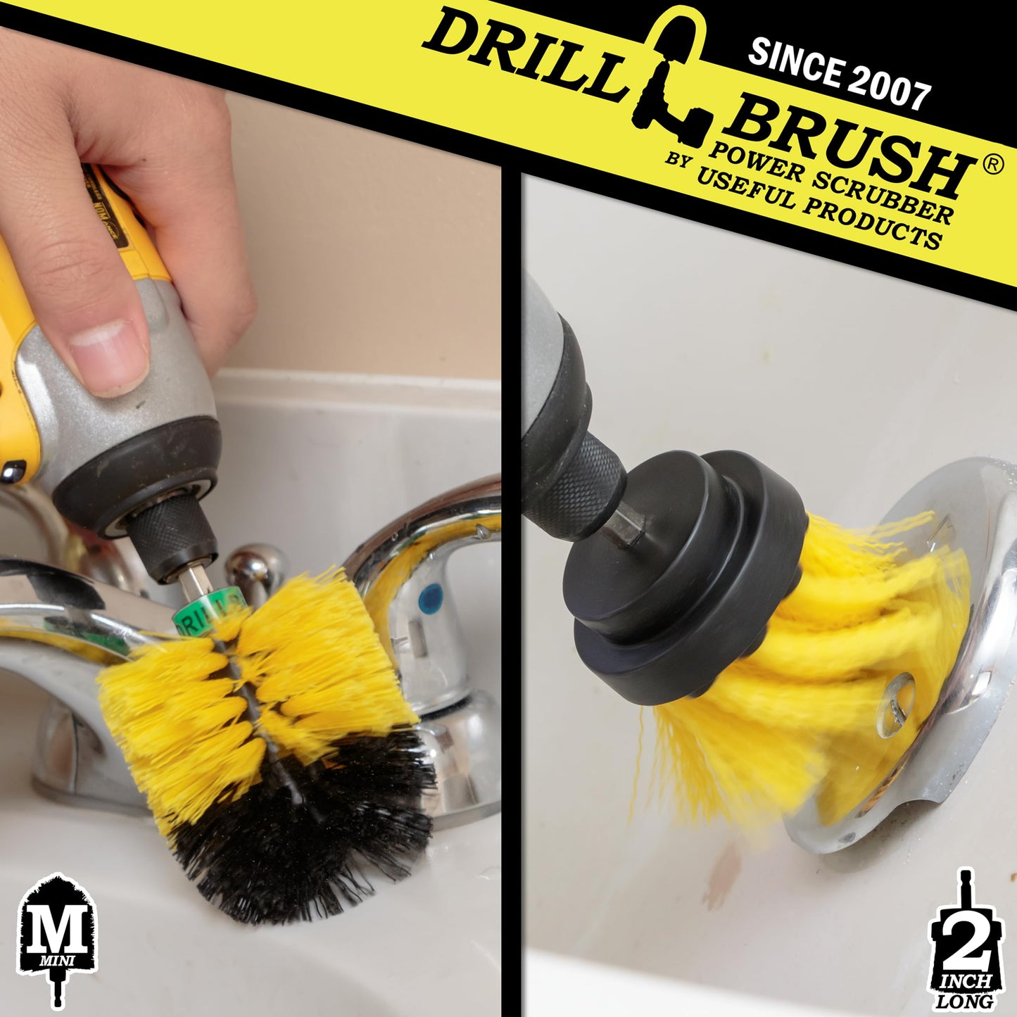 Scrub Brushes for Cleaning - Bathroom Cleaning Brush - Grout and Tile Cleaning Brush - Bathtub Cleaning Brush - Shower Drill Cleaning Brush - Tile