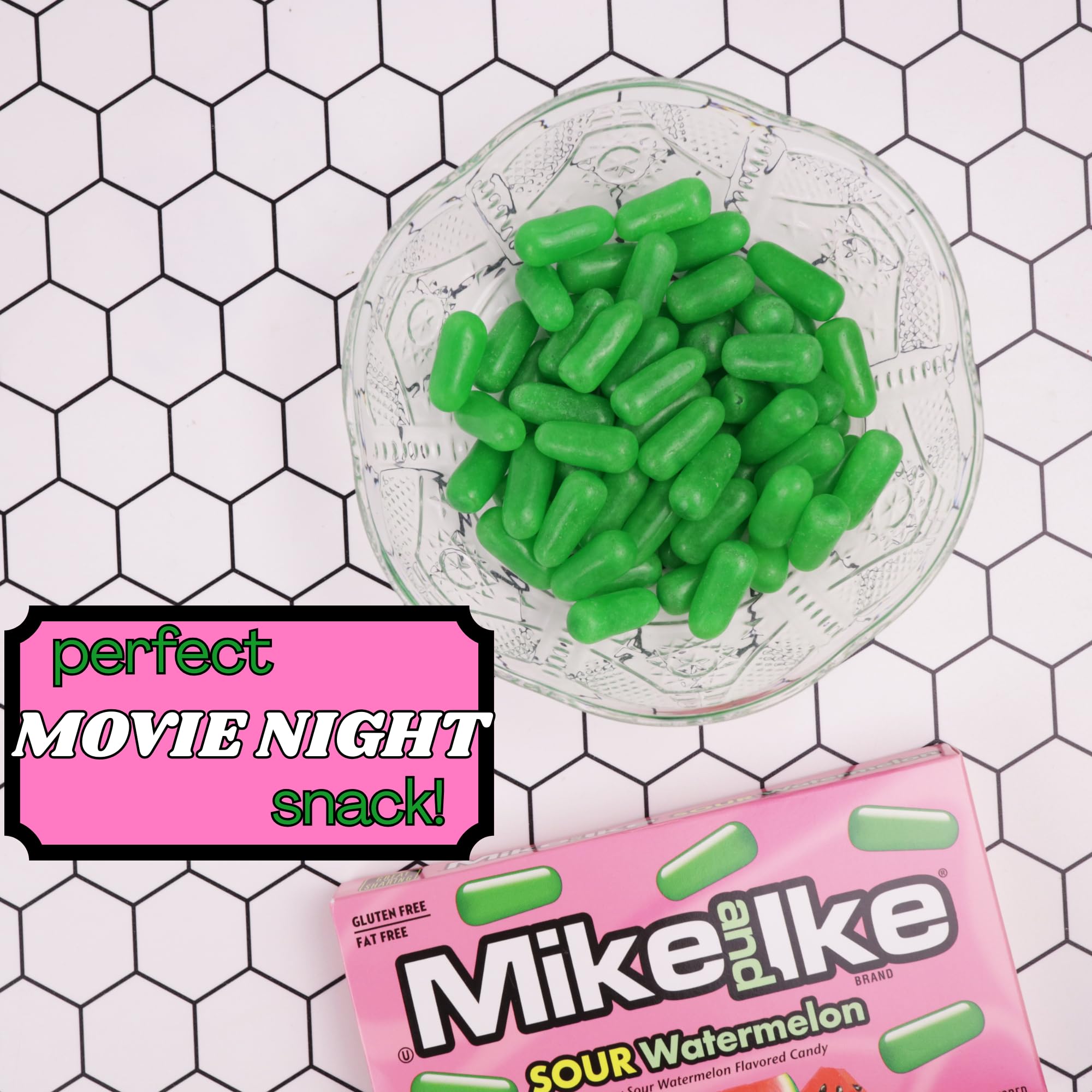 Mike and Ike Sour Watermelon Theater Boxes, Chewy Fruit Candies, Movie Night Treats, 4.25 Ounces (Pack of 3)