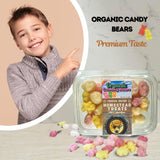 Homestead Treats Freeze-Dried Organic Candy Bears - Sweet, Light & Crispy Gummy Bears - Non-GMO, Gluten-Free, No Artificial Flavors - Perfect