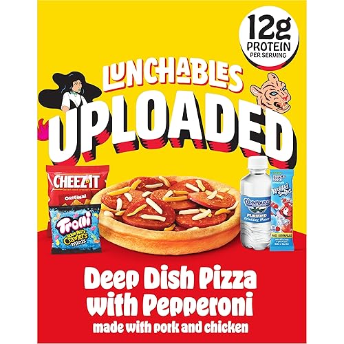 Lunchables Uploaded Deep Dish Pizza with Pepperoni Snack Kit, 15.12 oz Box