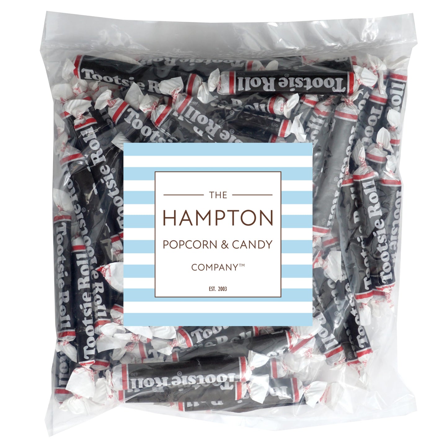 Large Tootsie Rolls, 2lb Bulk Bag (Approx. 85 Pieces), Individually Wrapped Bulk Candy, Chocolate Candy, The Hampton Popcorn & Candy Company