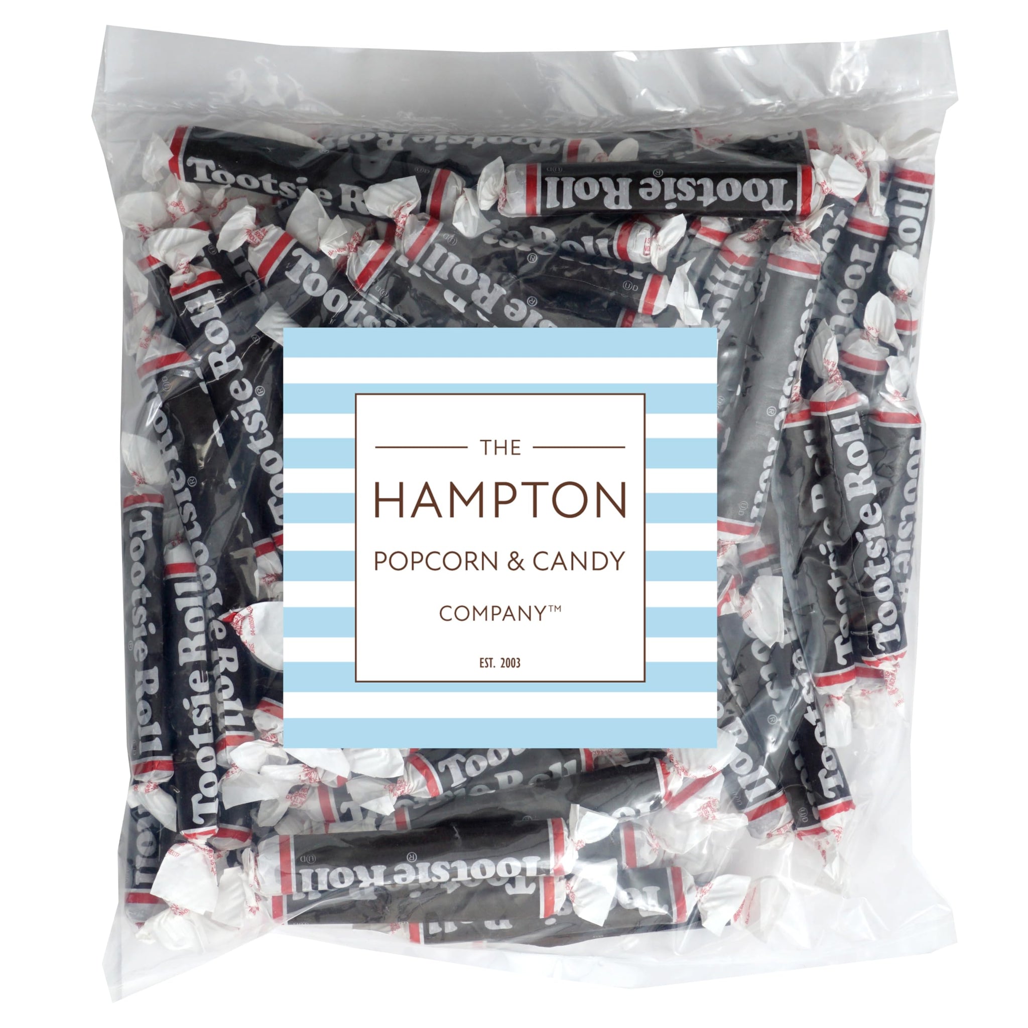 Large Tootsie Rolls, 2lb Bulk Bag (Approx. 85 Pieces), Individually Wrapped Bulk Candy, Chocolate Candy, The Hampton Popcorn & Candy Company