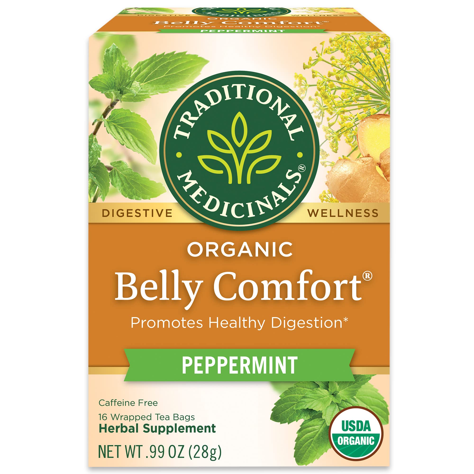 Pack of 4 x Traditional Medicinals Organic Eater's Digest Herbal Tea - 16 Tea