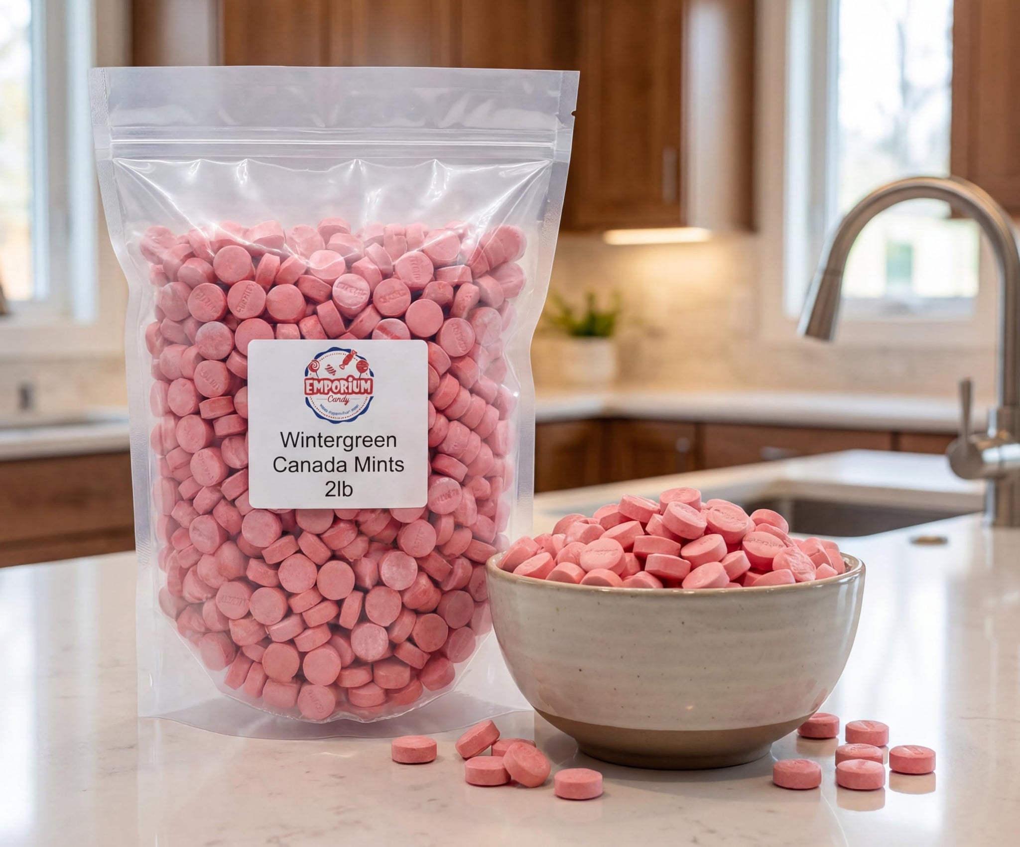 Pink Wintergreen Mints - 2 lbs of Crunchy Minty After Dinner Treats Smooth Creamy Candy
