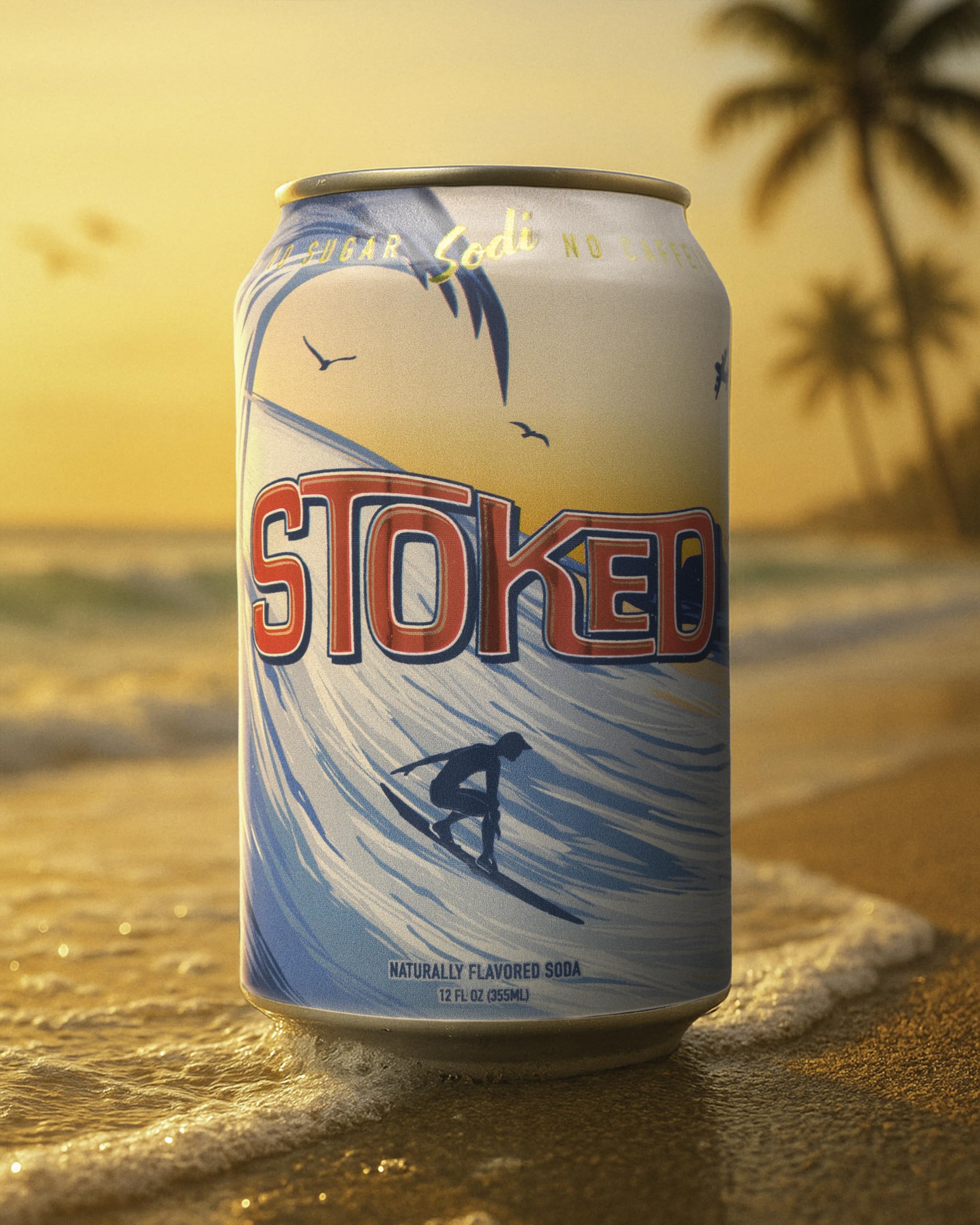 Sodi | Better For You Sparkling Soda Pop | Stoked | Zero Sugar | Zero Caffeine | Zero Colors or Dyes | Gluten Free | Naturally Flavored | 12fl oz